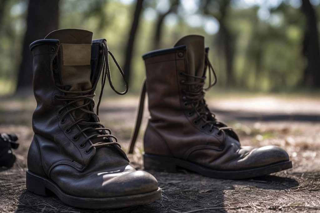 Leather for military articles